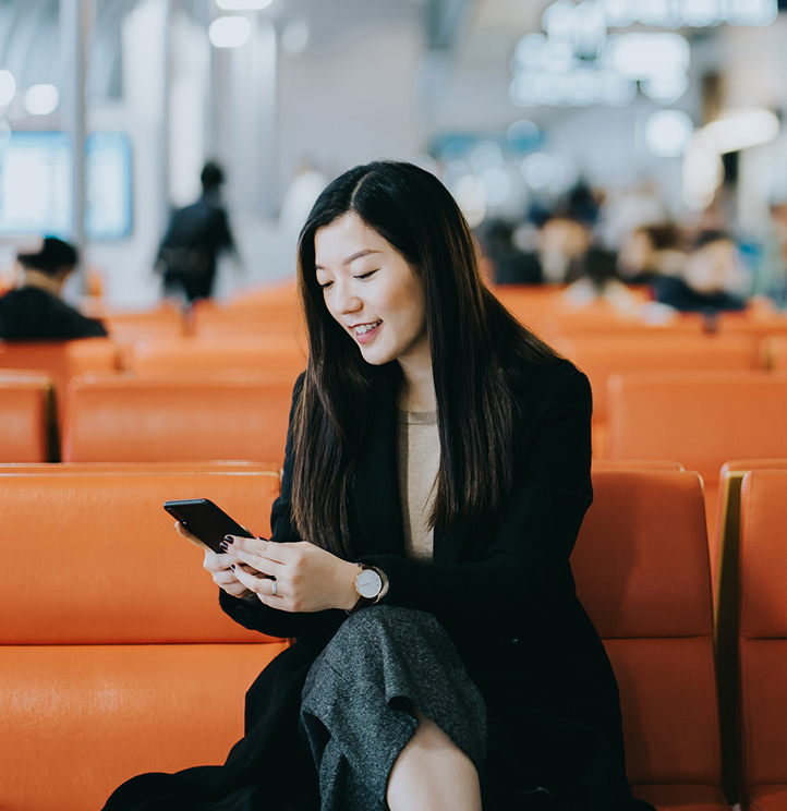 Woman looking at mobile phone