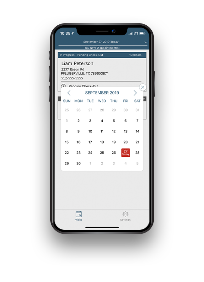 Calendar view